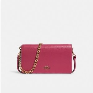 COACH Anna Fold Over Clutch W Crossbody Chain